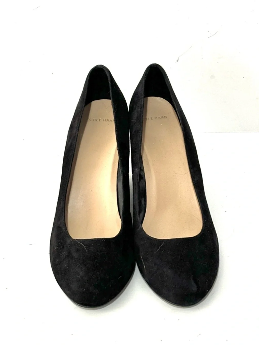 Cole Haan Womens Lainey Pump Size 10 B Black Suede Wedge Heel Dress Shoe